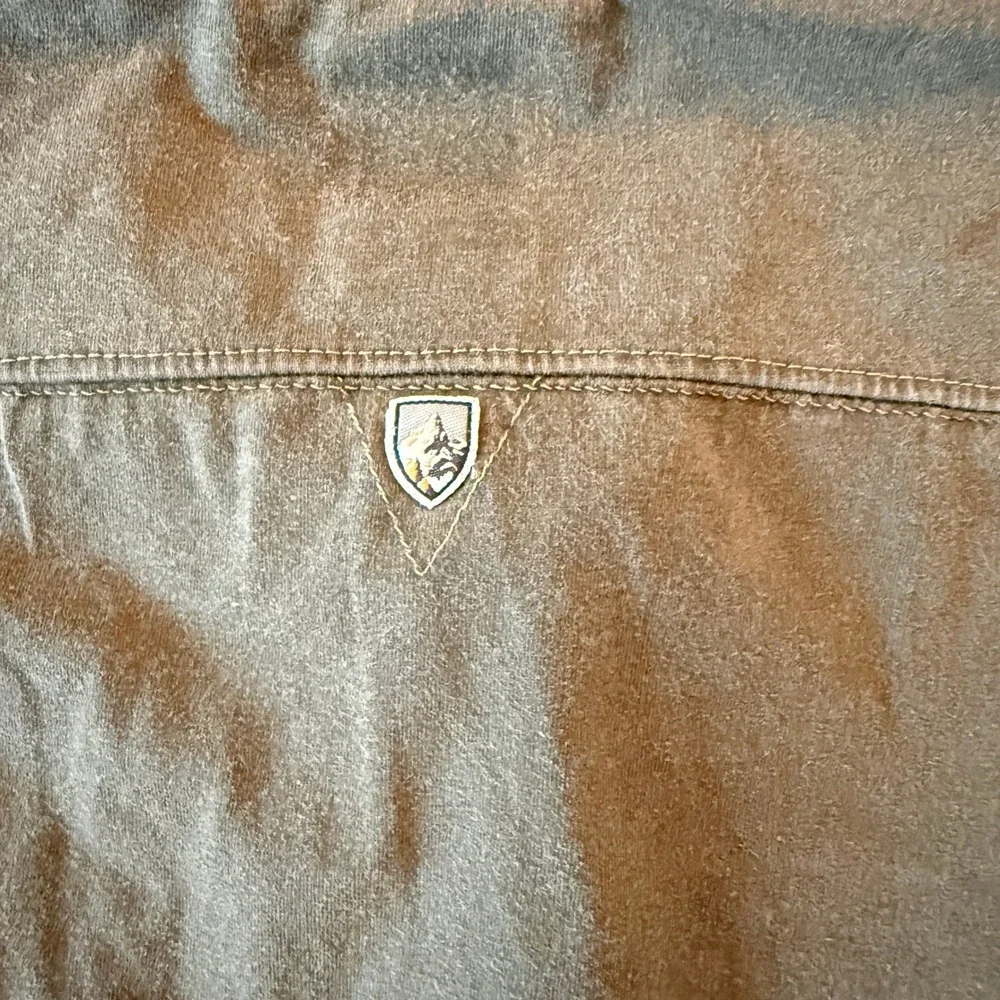 KUHL Men's Brown/Gray Cotton Long Sleeve Button Up Size M